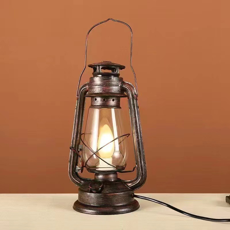 Ретро ностальгическая кованая переносная лампа керосиновая старая масляная лампа настольная лампа для кафе ресторана сельского дома