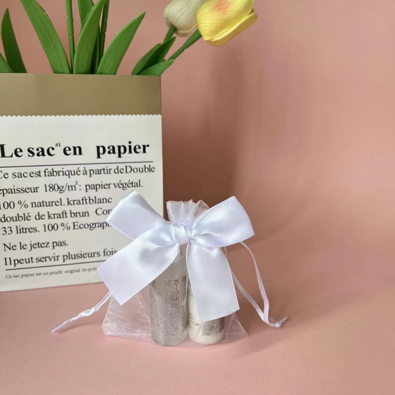 In stock design organza storage bag translucent gift bag sweet bow mesh bag