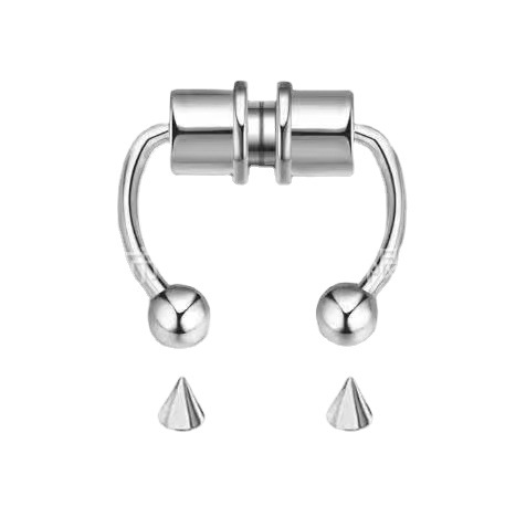 2021 New Hot Sale Stainless Steel Magnet Nose Ring Non Perforated False Nose Ring Horseshoe Type Nose Hoop Ring