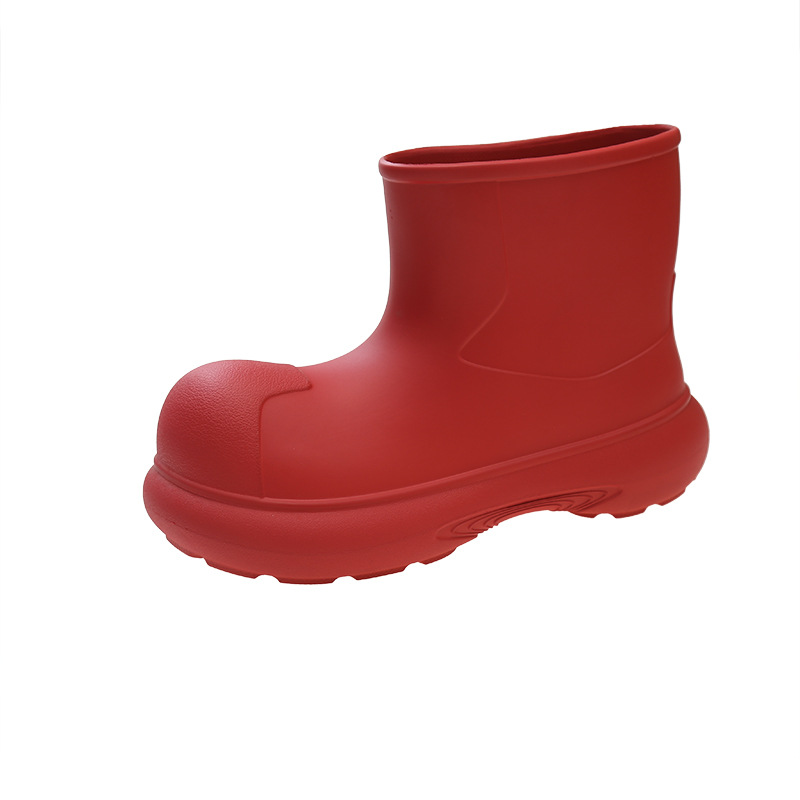 Internet Celebrity Rain Boots for Women 2025 New Clown Shoes Outdoor Thick-Soled Waterproof Non-Slip Rain Boots for Women Cute Short Boots