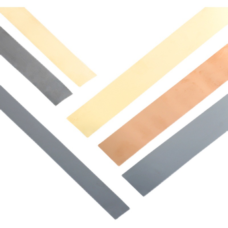 Black Titanium Stainless Steel Plane Decorative Strip Background Wall Border Edge Ceiling Metal Mirror Self-adhesive Line