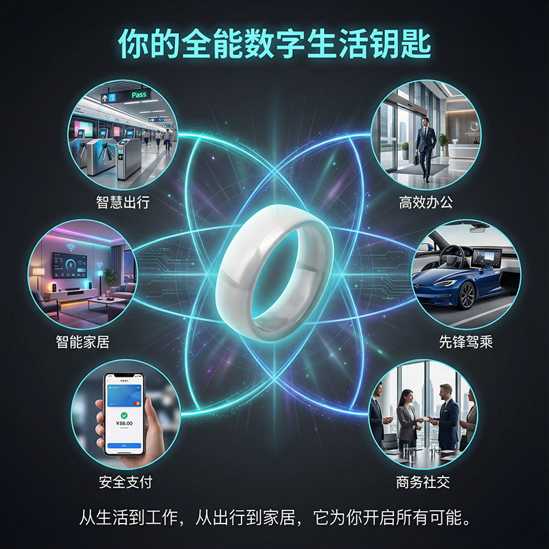 High-Strength Ceramic Nfc Ring Brand Car Unlocking Rfid Black Technology Sensor Chip Personalized Customization