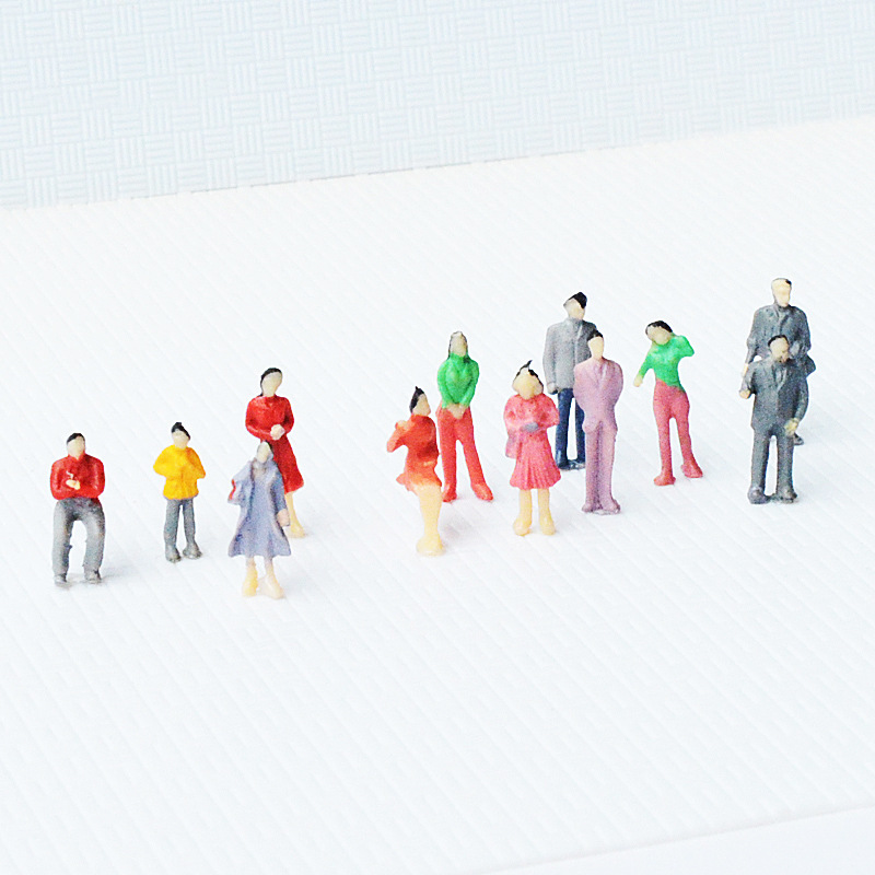 Colorful Model Figures, Miniature Landscape Figurines, Colorful Mini Figures, Realistic Mini Dolls, Architectural Sand Table Scene Decorations