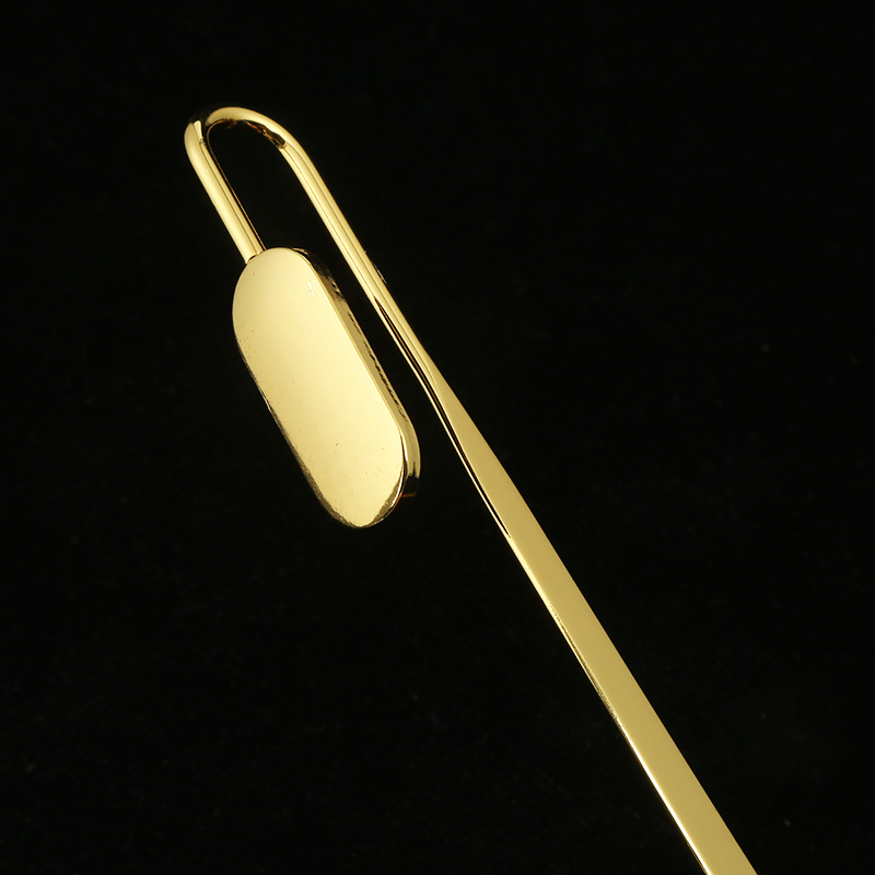 Creative Gift Willow Leaf Oval Metal Bookmark with Printable logo Letter Removal Rod Alloy Bookmark Graduation Gift