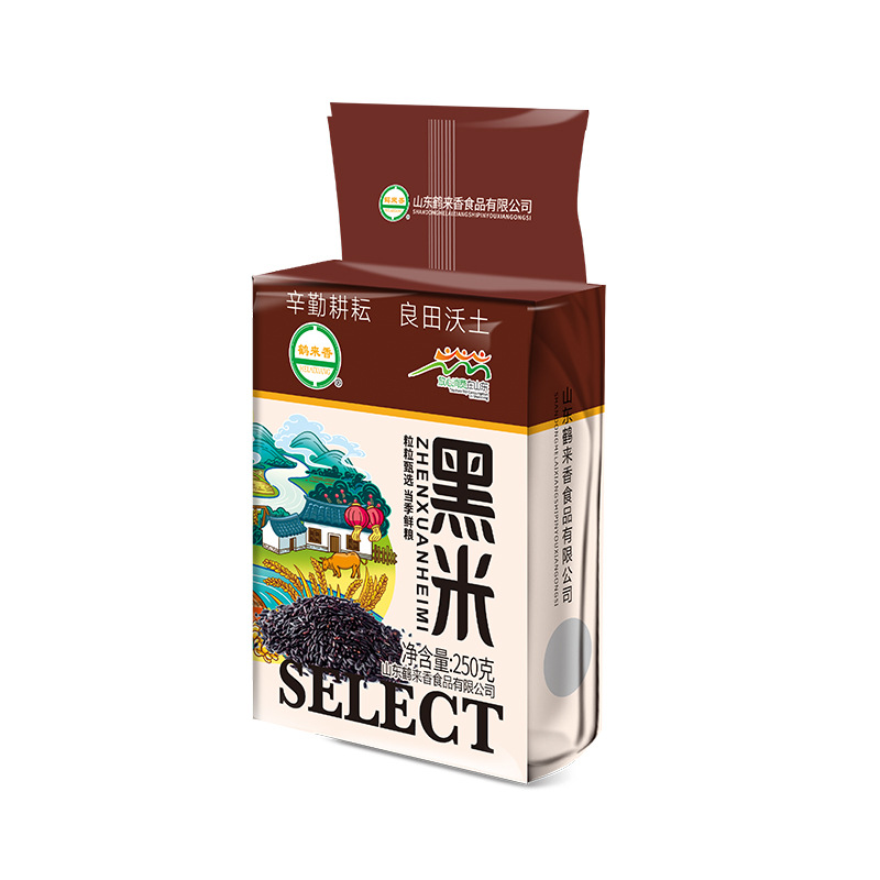 Crane sweet black rice wholesale 250g coarse grain brown rice fragrant rice new rice grain coarse grain grain custom OEM