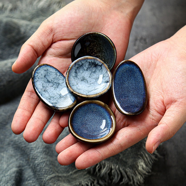 Japanese-style ceramic kiln chopsticks holder retro home high-value silver ingot chopsticks holder hotel restaurant chopsticks holder tableware wholesale