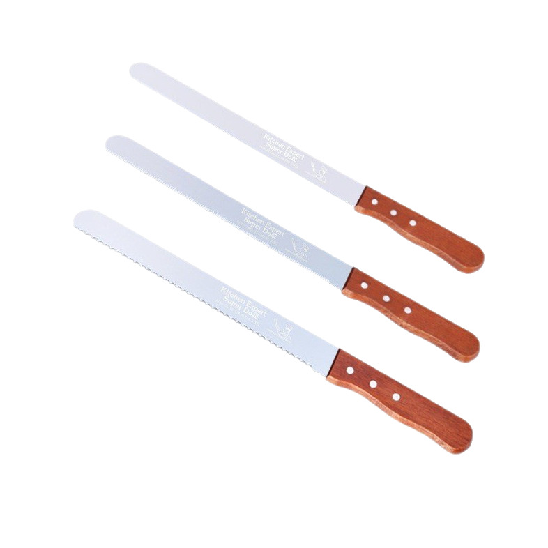 Stainless Steel Bread Knife Serrated Knife Cake Cutter Baking Cutter Bread Toast Cutter Scraper Household Knife