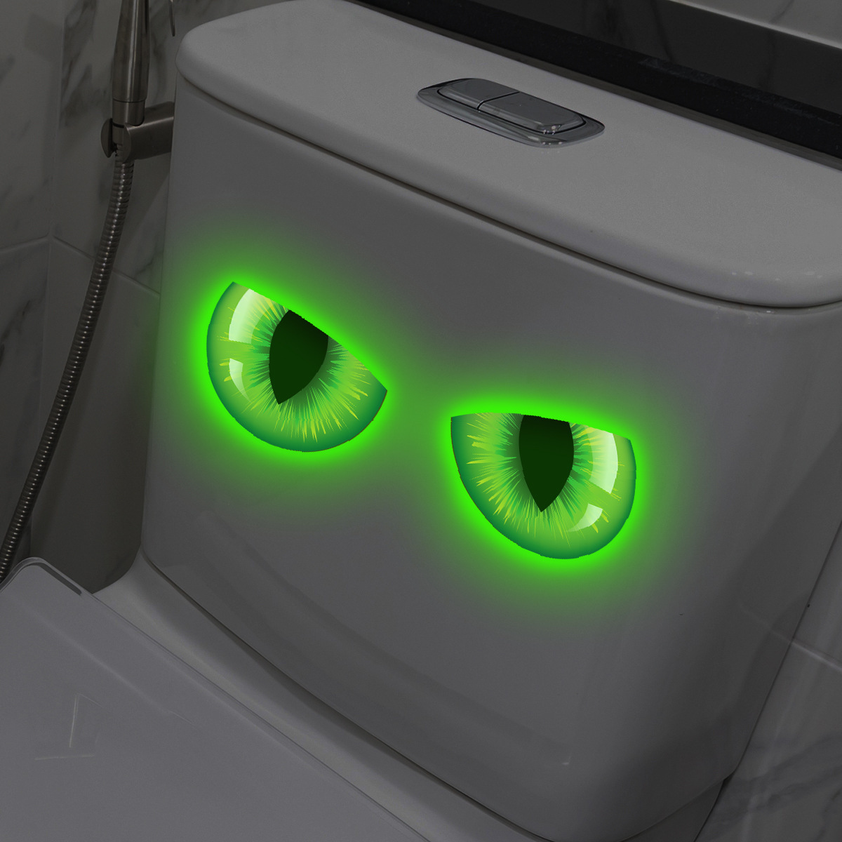 ACCYG013 Creative Luminous Blue Green Eyes Bathroom Toilet Sticker Home Wall Waterproof Wall Sticker