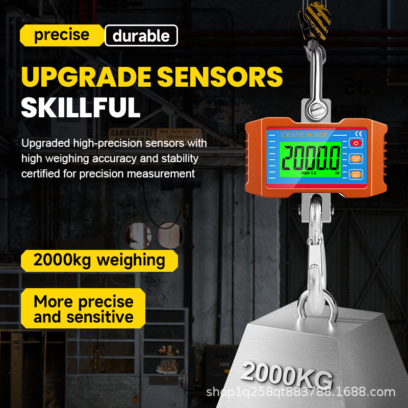 1000Kg/1500Kg/2000Kg Digital Crane Scale 1T1.5T2T Digital Scale Portable Hook Scale Crane Scale
