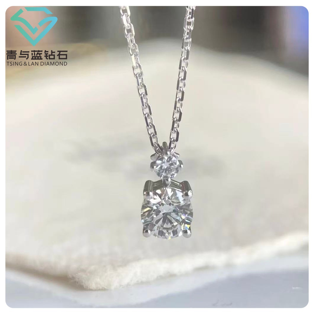 Колье из платины с кулоном в форме капли слезы, изысканная цепочка на ключице с инкрустированным культивированным бриллиантом, готовый товар