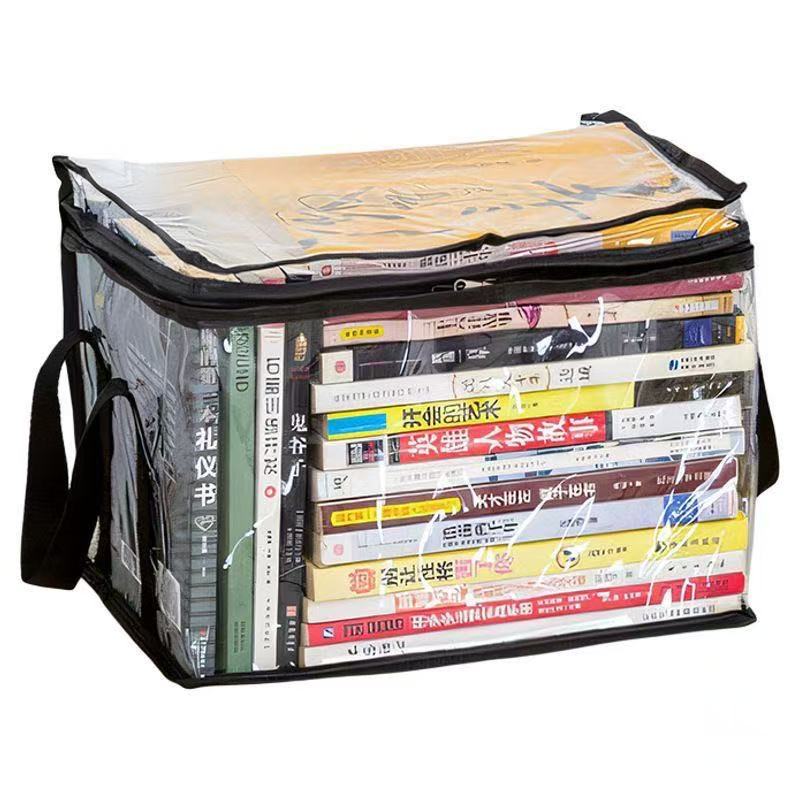 Textbook Storage Bag Dust-Proof Transparent Household Moisture-Proof Textbook Storage Bag Pvc Black Edge Transparent Classroom Book Bag