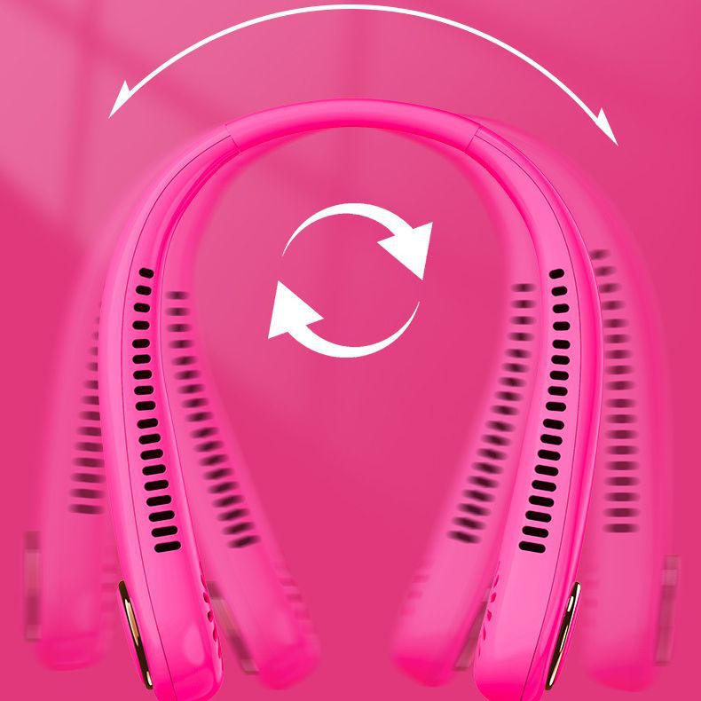 Spot Leafless Hanging Neck Fan USB Portable Lazy Strong Wind Outdoor Sports Foldableable Hanging Neck Small Fan