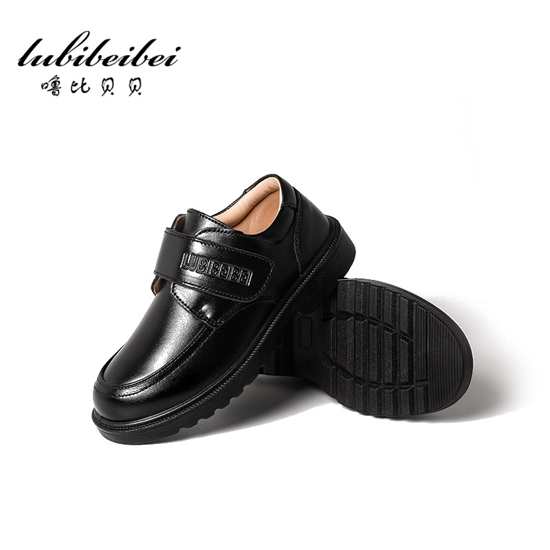 Boys Black Leather Shoes Summer New Cowhide British Style Soft-soled Children's New Leather Shoes
