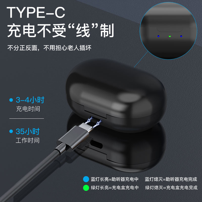 Cross-Border Elderly Hearing Aids Sound Amplifier Regardless of Left and Right Sound Collectors Charging Compartment Accessories Wholesale Smart Sound