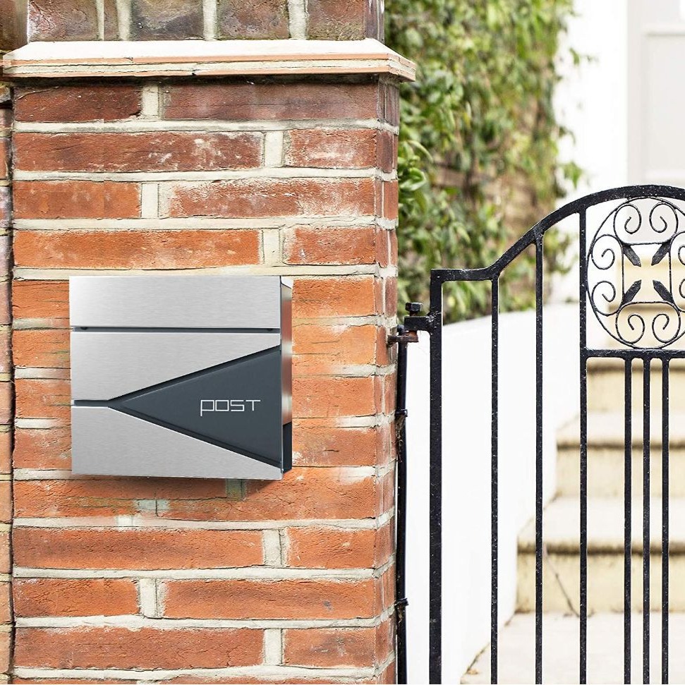 Современный почтовый ящик из нержавеющей стали с газетницей, настенный, легкий в установке