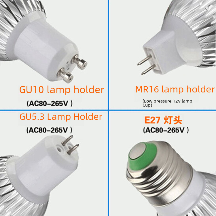 Led lamp cup GU10 home E27 aluminum shell COB spotlight 7W12W15W wide pressure commercial ceiling light color light source