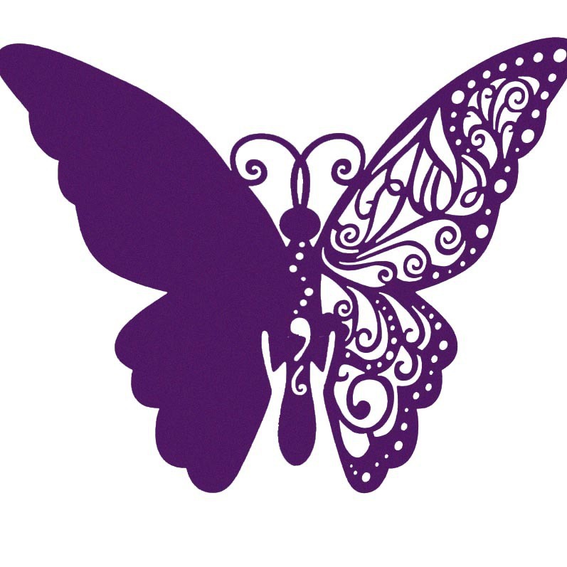 Selling Amazon Wedding Name Card Laser Seat Card Butterfly Wine Glass Decoration Hollow Text Date Cup Card Wholesale