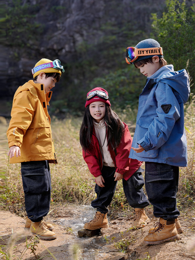 Panda Yuanyuan Dupont Three-Proof Children's Jacket Three-In-One 2025 Autumn and Winter Outdoor Breathable Children's Coat