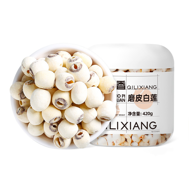 Qilixiang Cored and Ground Hunan Lotus Seeds 420g Canned Lotus Seeds Hunan Xiangtan Agricultural Products White Lotus Seed Soup Porridge