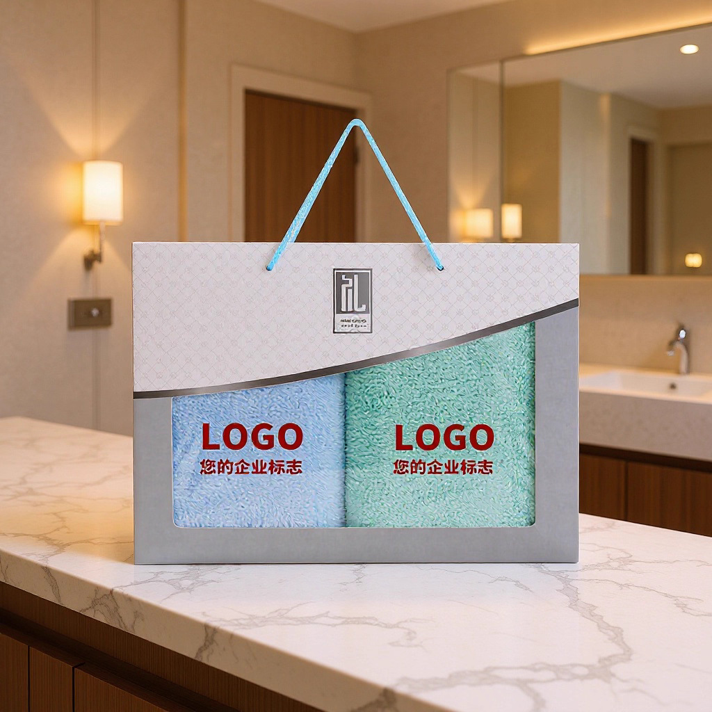 Customized Embroidered Coral Fleece Towel Single Piece Gift Box Gift for Birthdays, Weddings, Employee Benefits, Company Logo, Opening Gifts