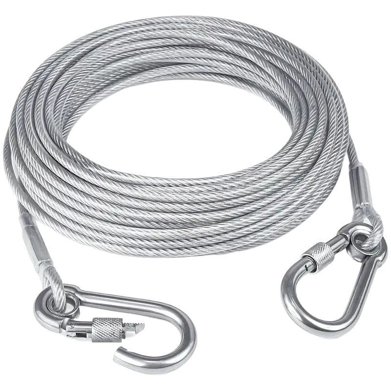 Pet Dog Leash, Cat Leash, Galvanized Swivel Clothesline, Outdoor Anti-Tangle Extended Safety Rope for Large Dogs