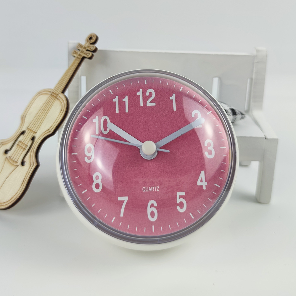 7.5cm Mini Bathroom Waterproof Small Clock Kitchen Bathroom Wall Clock New Wall Table Moisture-Proof Suction Cup Refrigerator