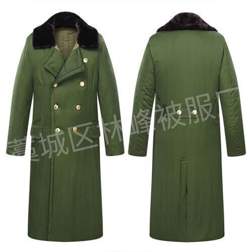Winter military coat cold-proof thickened warm windproof cold-proof clothing men's long labor protection and disaster relief green cotton coat wholesale