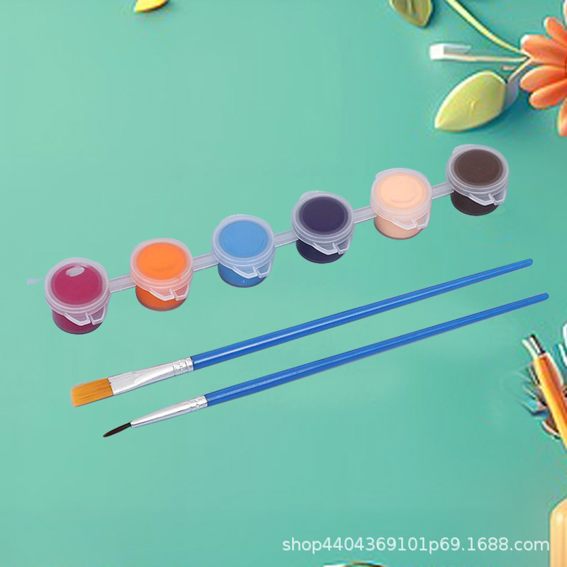 Supply 3ml 6-Color Kidsren's Acrylic Paint 12-Color 6-Piece Student Art Painting Plaster Doll Paint
