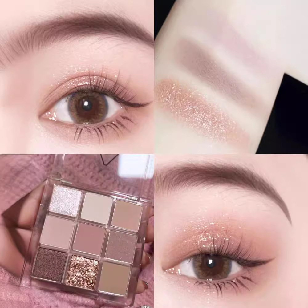 JADED Jia Da Nine Color Eyeshadow Plate Butter Orange Brown Plate Taro Mud Earth Color Glitter Pearlescent Student Eye Shadow