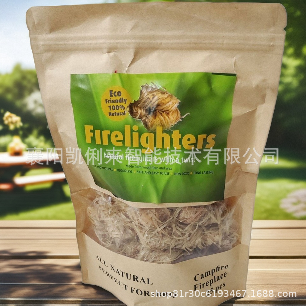 Manufacturer Wholesale Supply of Carbon Factory Barbecue Charcoal Ignition Block Wax Wood Stick Ignition Roll Flammable Wood Filament Roll 25 Pieces/Bag