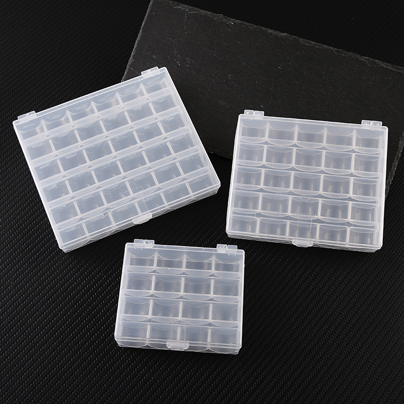 Оптовая пластиковая коробка для катушек универсальная прозрачная 72 ящика для швейных ниток
