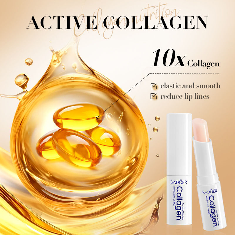 Full English SADOER bone collagen anti-dry lip balm autumn and winter moisturizing lip balm cross-border foreign trade wholesale