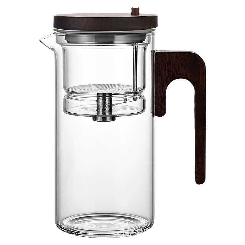 Stainless steel tea strainer glass piaoyi pot large capacity high temperature resistant glass one-click worry tea separation teapot