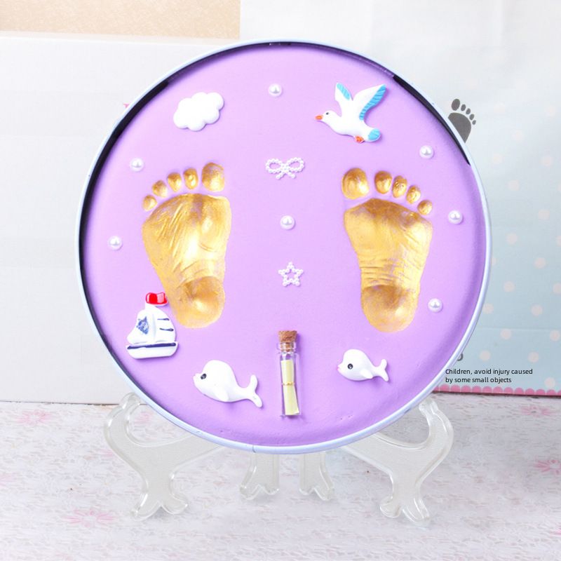 Newborn Hand and Foot Print Mud Fetal Hair Souvenir DIY Baby Hand and Foot Print 100 Days Full Moon One Year Gift Wholesale