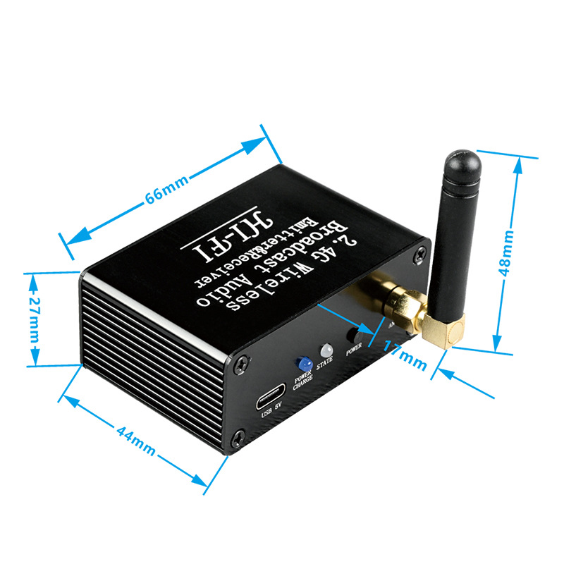 2.4G high-fidelity wireless audio transmission transceiver supports one-shot multi-receive stereo