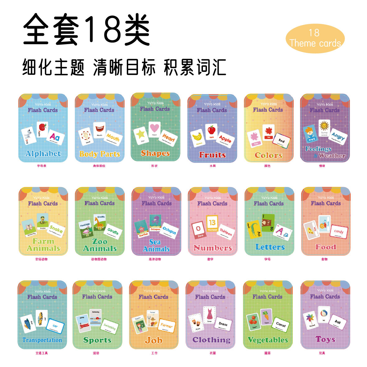 现货批发跨境爆款 早教启蒙记忆英语单词闪卡水果 fruit学习卡片