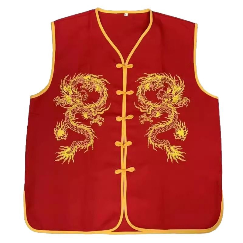 Red Clothing for Worshiping Buddha, Temple and Taoist Temple Volunteer Clothing, Vest, Temple Fair Clothing, Traveling God and Incense Clothing, Ancestor Worship Clothing