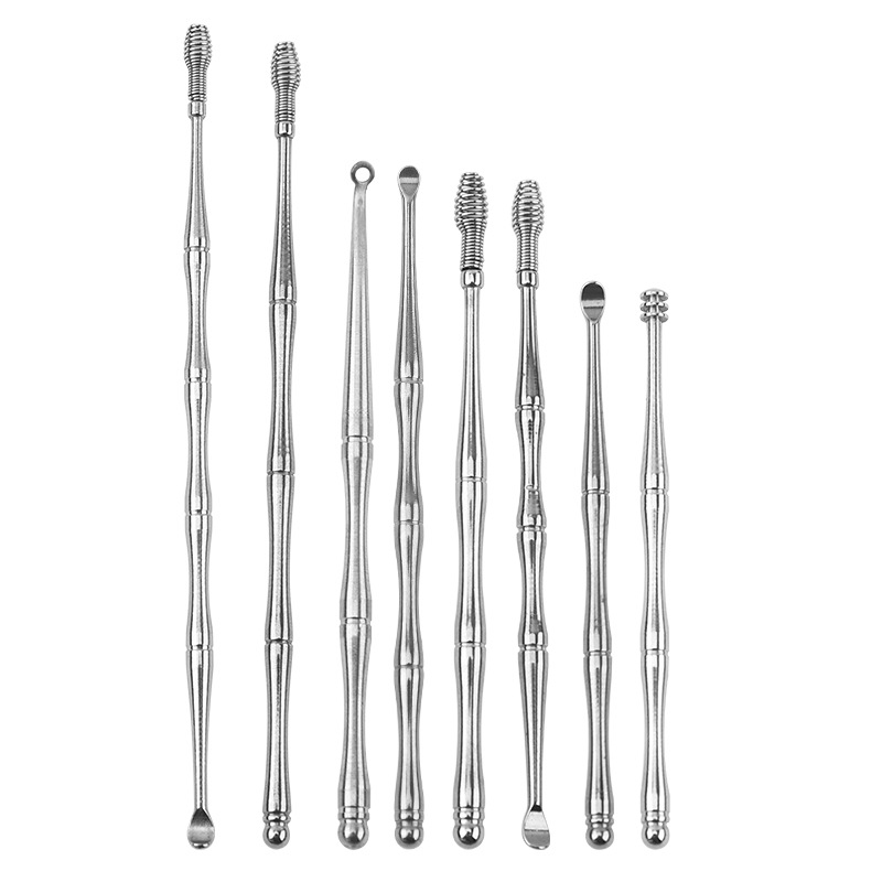 New in Stock Bamboo Ear Pick Household Ear Pick Ear Cleaning Tool Set Spiral Spring Ear Pick