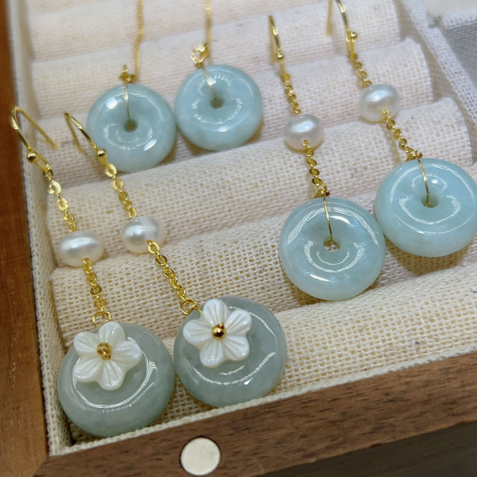 Серьги с застежкой мира, новый стиль чиноизери, национальный тренд, серьги из нефрита для женщин, нежные и элегантные, классические ювелирные изделия династии Хань