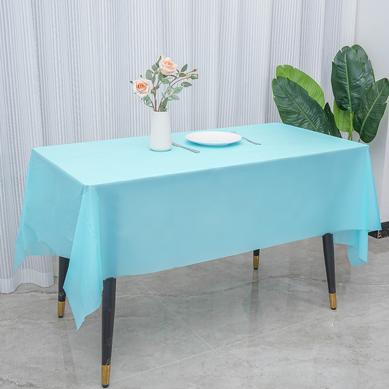 Rectangular Disposable Tablecloth Peva Cross-Border Exclusive for Pure Color Party Plastic Tablecloth 108in Multi-Color Optional Now