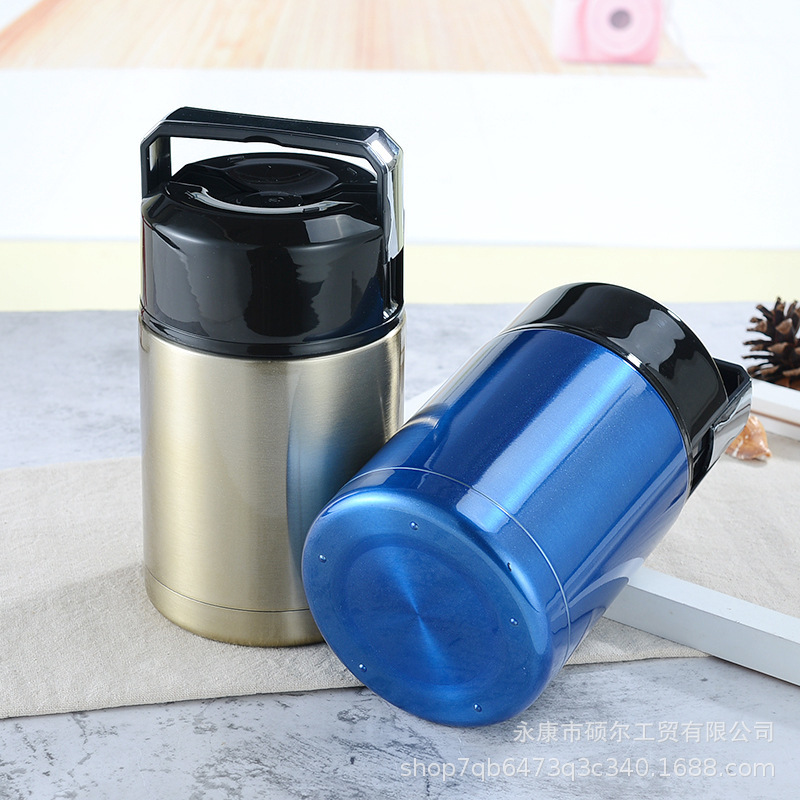 Direct Supply Large Capacity 304 Stainless Steel Vacuum Braised Pot Household Student Braised Pot with Handle Portable Thermos Cup