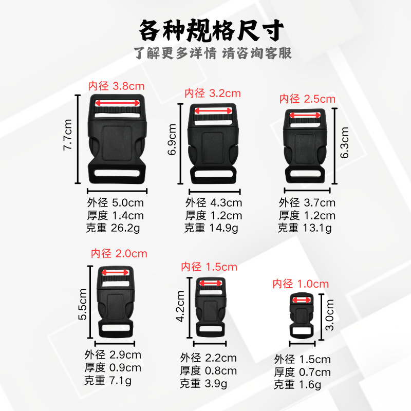 Strength factory spot wholesale pet plastic thick buckle pet collar buckle pom formaldehyde buckle