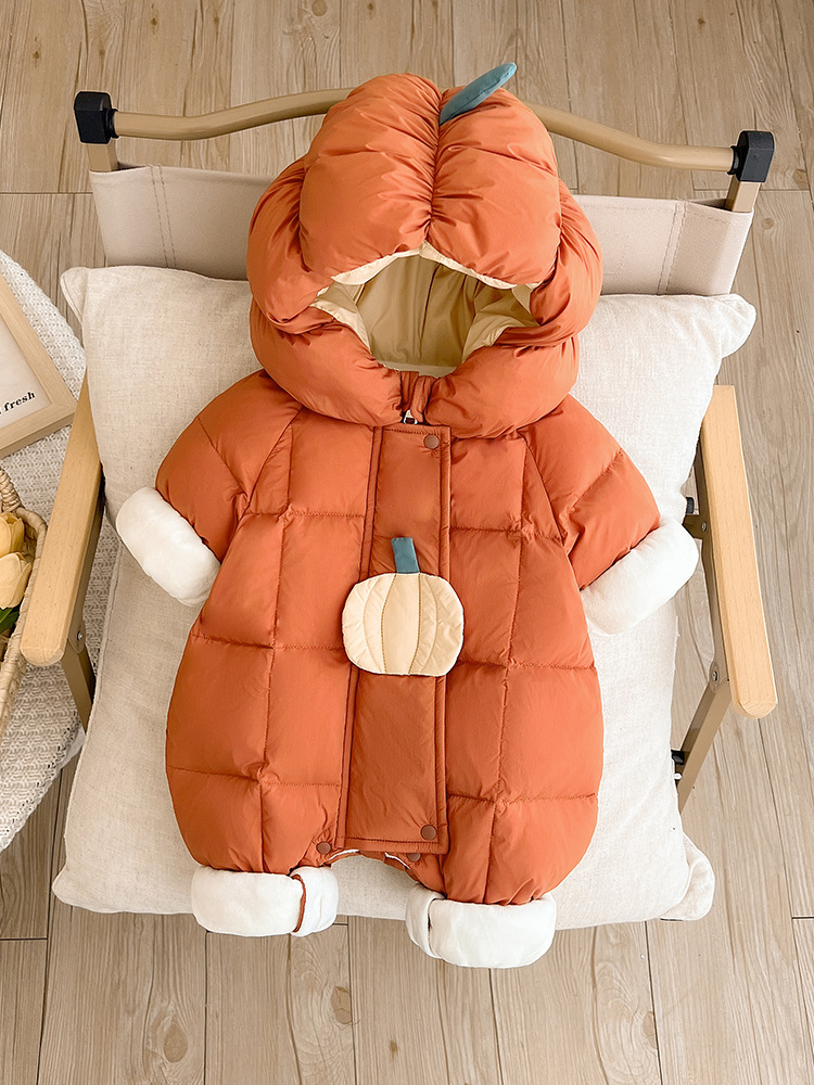 Baby Down Jacket Winter Clothes for Boys and Girls Baby's Body Clothes Thickened Warm Hare Clothes 90 White Duck Down Clothes for Going Out in Winter