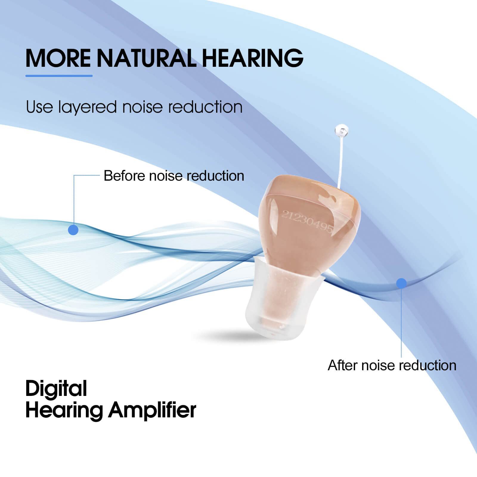 Vinaton In-Ear Hearing Aid for the Elderly, Sound Amplifier, Behind-The-Ear Rechargeable Itc Digital Intelligent Noise Reduction