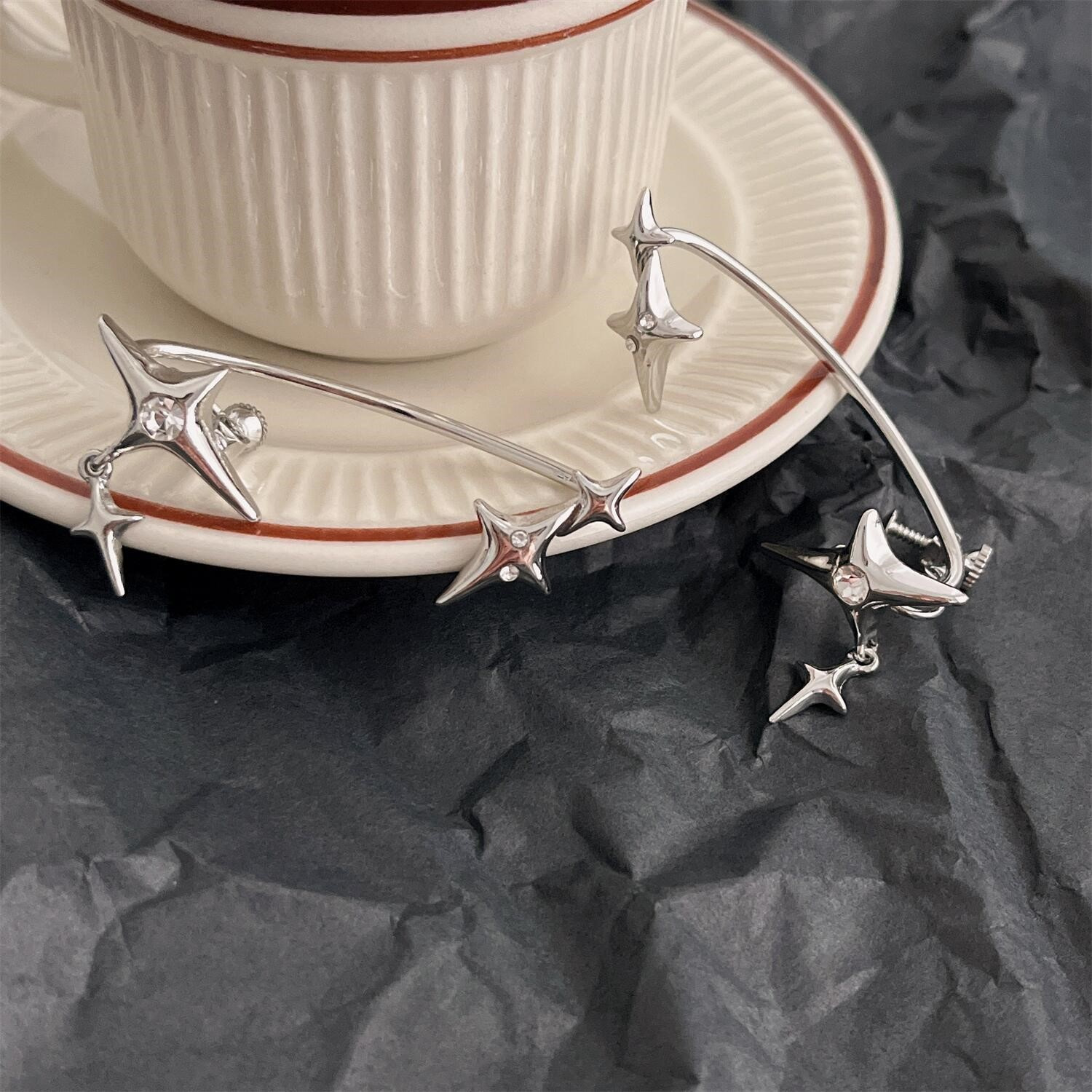 Звёздные серьги-клипсы, не требующие прокола, с цирконием, персонализированные для женщин