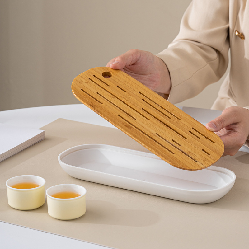 Creative Teapot with Handle, One Pot and Two Cups Tea Set with Tea Tray, Mini Tea Set with Integrated Tea Tray, Portable Set