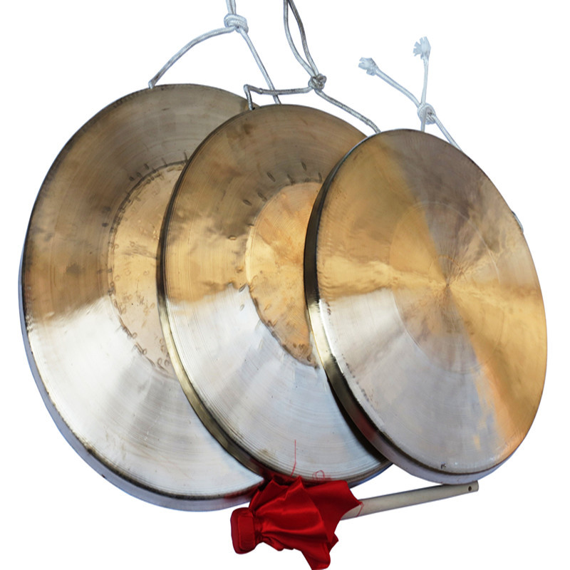 Ethnic Percussion Gongs, Drums, Copper Gongs, Musical Instruments, Gongs, High, Medium, Low, Tiger Sound Gongs, Peking Opera Drama Troupe, Small and Large Gongs, Free Gong Hammer