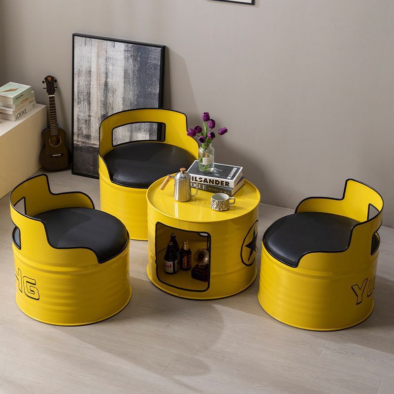 Industrial Style Oil Drum Table, Chairs, Sofa, Creative Bar, Milk Tea Shop, Billiard Room, Rest Area, Iron Coffee Table, Booth Combination