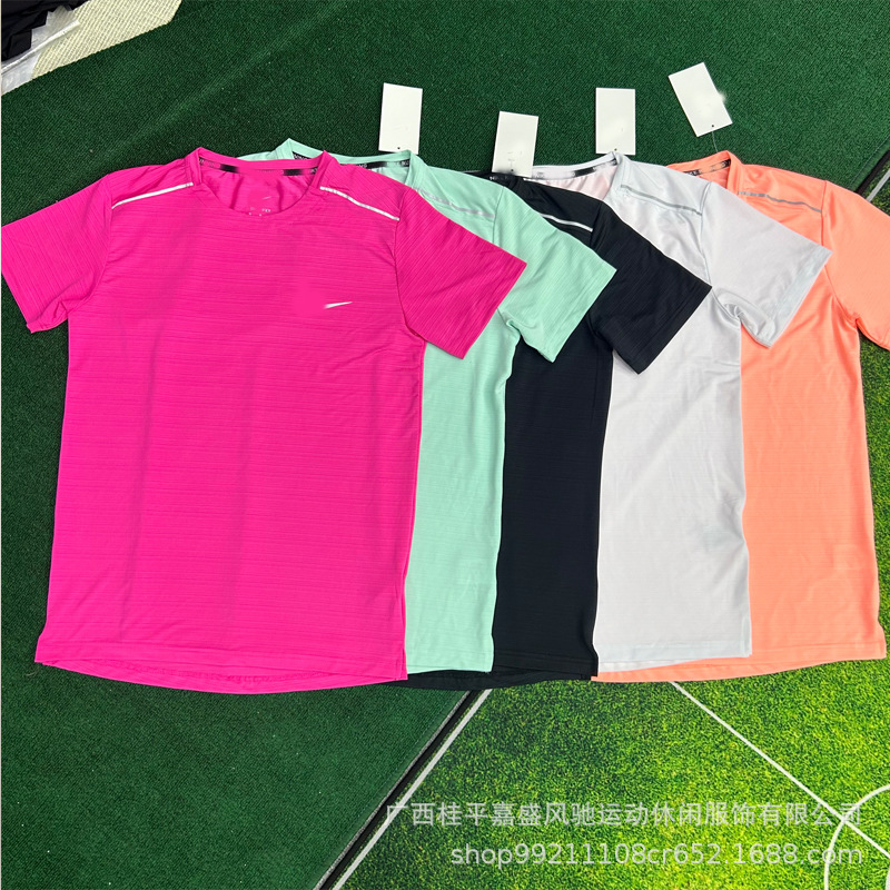 Foreign Trade Wholesale Sports Student Training Quick-Drying Track and Field Training Clothes Running Sportswear Short-Sleeved Sports Reflective Crystal