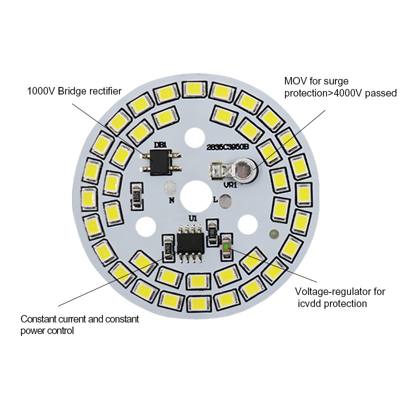12W Multiple Power Dob Driver-Free Cob Light Source Patch Lamp Bead Bulb Lamp Downlight Spotlight Light Source Ac220V